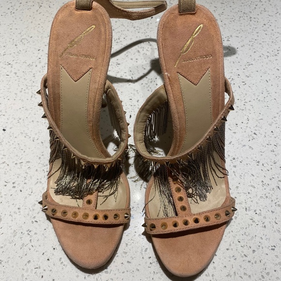 BRIAN ATWOOD Gold Studded Fringe Heels - Picture 2 of 10